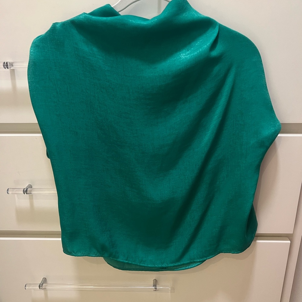 Zara Green Cowl Neck Blouse